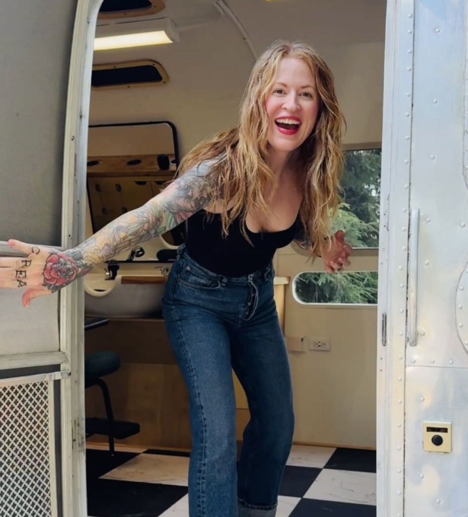 Vintage Airstream mobile hair salon in Palmetto, GA by Creature Hairstream