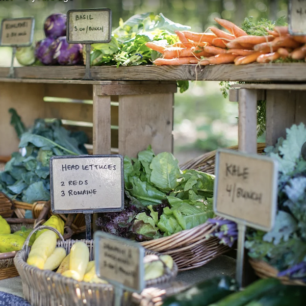 Fresh vegetables and local produce at the Serenbe Farmers Market on Saturday morning