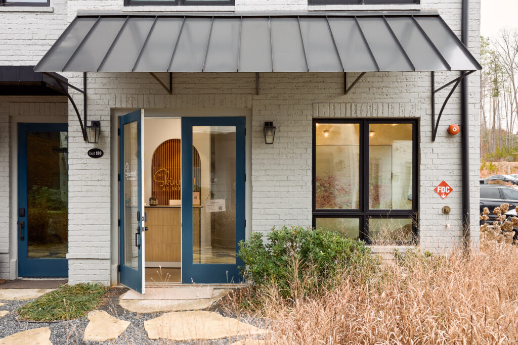 Exterior of Skinreal skincare studio in Serenbe, Chattahoochee Hills