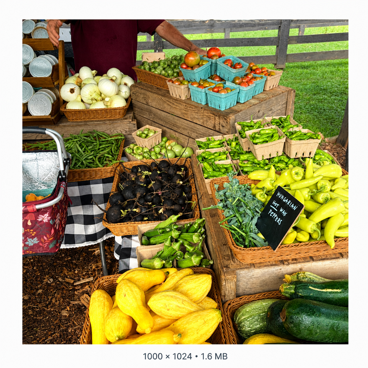 Fresh local produce at Serenbe Farmers Market in Serenbe, Georgia