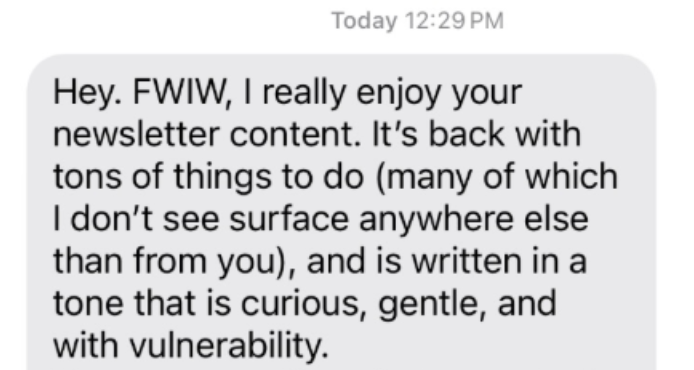 Review of Gina Kawalek's substack.