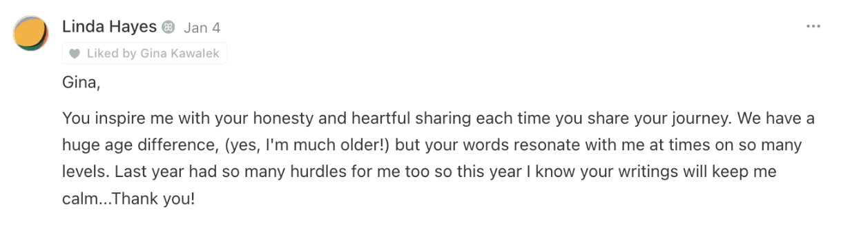 Review of Gina Kawalek's life at Play Substack