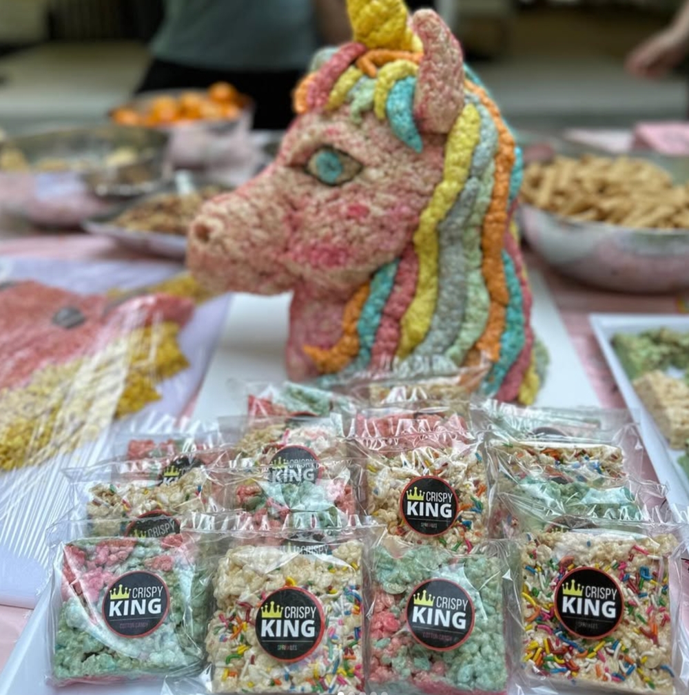 Custom rice krispie treats by Crispy King Treats in Serenbe